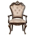 thumbnail image 2 of Benjara Leon 25" Set of 2 Tufted Dining Armchair- Cherry Brown Wood- Beige Seat, 2 of 5