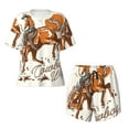 thumbnail image 4 of Picia Cowboy Riding Horse Pajamas Sets for Women Soft Short-Sleeved Pjs with Lounge Shorts Two Piece Sleepwear-X-Large, 4 of 9