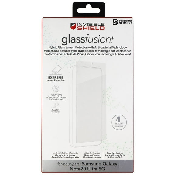 ZAGG Invisbleshield Glass Fusion Plus - Engineered Hybrid Glass - Screen Protector - Made for Samsung Note 20 Ultra - Clear (200106621)