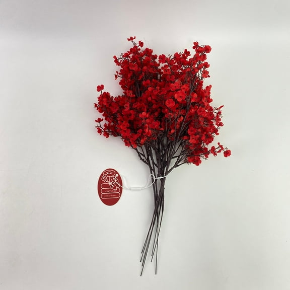 GOQXAXU Artificial flowers,Breath Gypsophila Artificial Flowers Bouquet Fake Silk Flowers Real Touch Flowers for Home Wedding Centerpiece Arrangement Festival Party Decoration (Red)