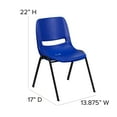 thumbnail image 4 of Flash Furniture 5 Pack HERCULES Series 440 lb. Capacity Kid's Navy Ergonomic Shell Stack Chair with Black Frame and 12" Seat Height, 4 of 12