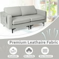 thumbnail image 6 of Costway Modern Loveseat Leathaire 2-Seat Sofa Couch with  Side Storage Pocket Light Grey, 6 of 10