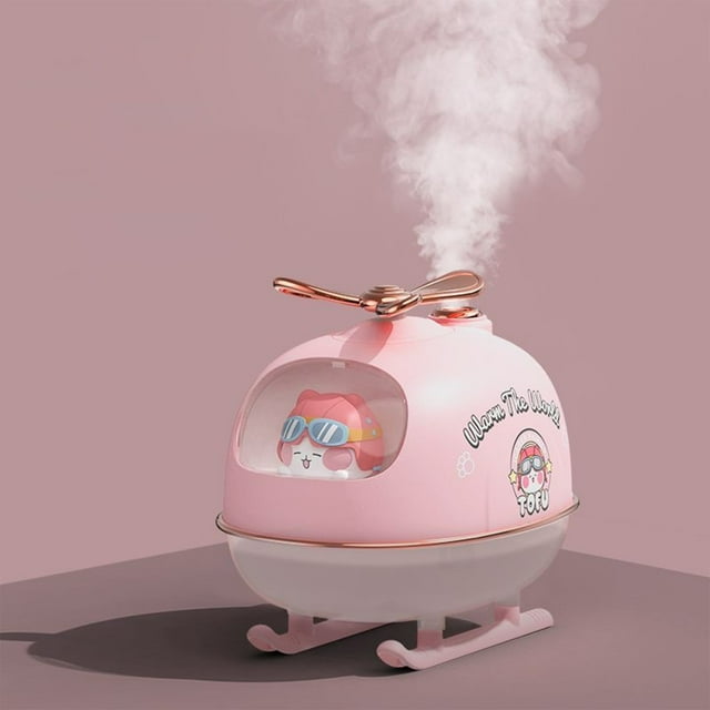 Kcavykas Home, Kitchen, Refrigerator Storage,Desktop Humidifier with Night Light Cute Helicopter Humidifier Silent Humidifier for Bedroom office Desk