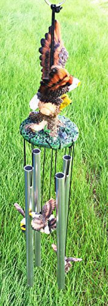 American Bald Eagle With Open Wings Patriotic Bird Resonant Relaxing Wind Chime Patio Garden Decor