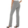 thumbnail image 4 of felwors Women's Stretchy Straight Leg Dress Work Pants Business Office Casual Slacks with Pockets Silver, XL, 4 of 5