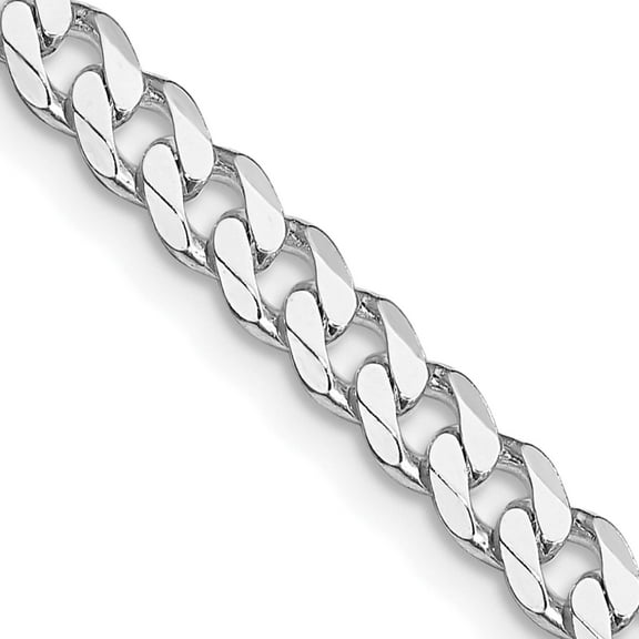 Sterling Silver Rhodium-Plated 4.5mm Curb Chain (20 X 4.5) Made In India qcb120r-20