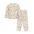 thumbnail image 2 of Wukai Dessert Print Women's Pajama Set - Soft Long Sleeve Sleepwear for Comfort and Style-, 2 of 9