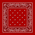 thumbnail image 1 of Red Paisley Bandana - Single Piece 14x14, 1 of 1