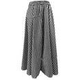 thumbnail image 4 of BLOCLOALO Culottes Baggy Pants Women's Summer Elastic High Waist Plaid Ruffled Maxi Skirt Swing Flowy A Line Skirt Flowy Pants Beach Pants Drawstring Pants Black 4Xl, 4 of 7