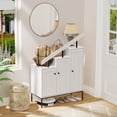 thumbnail image 6 of Mpow Shoe Storage Cabinet, Step Cabinet with 6-Tier Adjustable Shelves and Metal Legs, Freestanding Shoe Organizer, Farmhouse Modern Shoe Separate Storage Fits All Shoe Types - White, 6 of 8