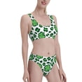 thumbnail image 2 of Daiia Leopard print St. Patrick's Day printed 2 piece Swimsuit Bikinis for Women High Waisted Racerback Bathing Suits Summer Tummy Control Scoop Neck Swimwear-X-Large, 2 of 8