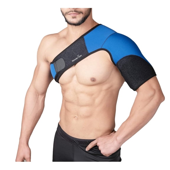Wonder Care Rotator cuff brace for shoulder pain relief Neoprene Shoulder support brace for men and women for dislocated, frozen, mouse shoulder (Universal size: 26"-36")