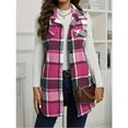 thumbnail image 6 of jinghuiyue Womens Plaid Vest Button Down Sleeveless Lapel Neck Long Vest Tops Outerwear Casual Flannel Waistcoat Jackets M, 6 of 6