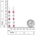 thumbnail image 2 of Gem Stone King 15.00 Ct Round Pink Mystic Topaz 925 Sterling Silver Earrings, 2 of 2