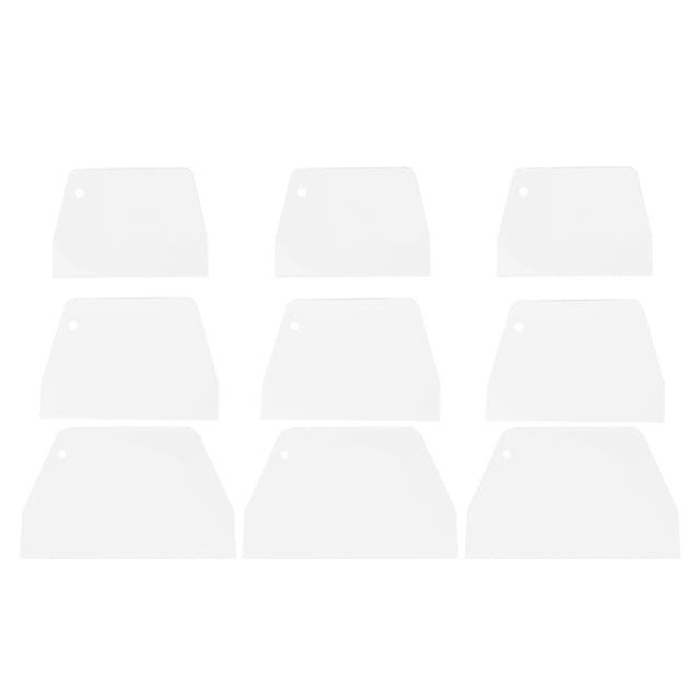 FRCOLOR cake scraper 9pcs Ladder Shape Butter Spreader Cake Scraping Plate Pastry Scraper Cutter Kitchen Gadget (White, Extra Large Size, Large Size, Medium Size Each Three),7.68"X4.92"X0.12"
