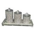 thumbnail image 2 of Amazing Rugs, LLC Ambrose Exquisite Three Glass Canister and Tray Gift Set - 4 In. D x 8 In. H Black, 2 of 5