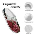 thumbnail image 5 of Daiia Eagle With Hat And Roses Print Women’s Fuzzy Slippers Memory Foam Lightweight House Shoes Cozy Loafer Flannel House Shoes-42/43, 5 of 7