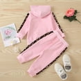 thumbnail image 5 of Ketyyh-chn99 Baby Girl Outfits 2PCS Outfits Long Sleeve Ruffle Top Pants Set 2023 Pink,80, 5 of 5
