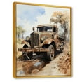 thumbnail image 2 of Designart "Vintage Brown Delivery Nostalgia II" Truck Floater Framed Wall Decor, 2 of 5