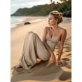 thumbnail image 6 of Edolynsa Knit Backless Maxi Beach Dresses for Women Crochet Sleeveless Bodycon Club Dress Swimsuit Cover ups Summer Outfits, 6 of 8