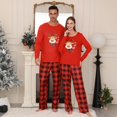 thumbnail image 3 of ZEFORTEX Christmas Reindeer Pattern Matching Pajamas - Holiday Long-Sleeved Set (Red Version), 3 of 9