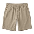 thumbnail image 4 of Zimjoy Cargo Shorts for Men Casual Cotton Twill Classic Fit 7" Inseam Cargo Shorts Elastic Waist 3 Pockets Summer Beach Khaki 2XL, 4 of 5