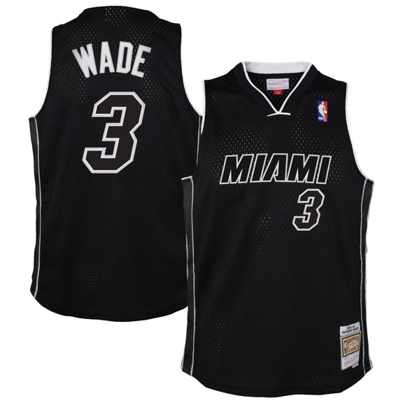 Youth Mitchell & Ness Dwyane Wade Black Miami Heat 2011/12 Hardwood Classics Swingman Alternate Jersey
