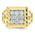 thumbnail image 5 of Primal Gold 10 Karat Yellow Gold with White Rhodium-plated Men's Cubic Zirconia Ring, 5 of 7