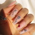 thumbnail image 2 of Calcomanías de flores para uñas, pegatinas autoadhesivas 3D de rosas blancas y negras para uñas, diseño de flores huecas francesas, manicura DIY, decoración de uñas acrílicas, 2 of 5
