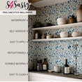 thumbnail image 5 of S4Sassy Peel & Stick Vinyl Wallpaper, Chic Floral Vine Print Wallpaper Contact Paper Waterproof - Blue, 25"x240", Textured Finish, Wall Covering for Home Decor in Bedrooms, Renter Spaces, Cabinets, 5 of 8