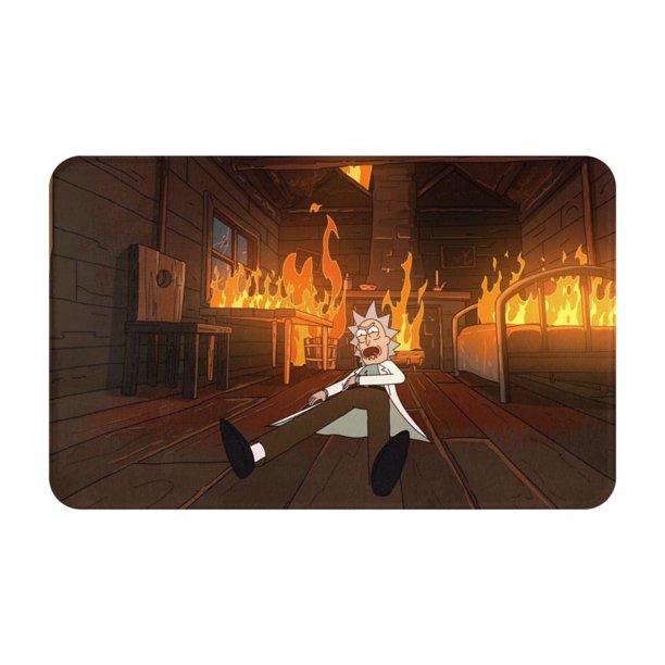 Felpudo decorativo de Rick y Morty, alfombras antideslizantes lavables para interior y exterior, felpudo navideño para puerta de entrada, baño, cocina, patio, decoración navideña para el hogar, 20 x
