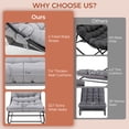 thumbnail image 4 of Pirecart Papasan Chair with Ottoman, Outdoor Comfy Rocking Chair with Cushion & Sturdy Metal Frame, Patio Lounge Chair for Balcony Backyard Porch Bedroom, Gray, 4 of 10