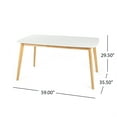 thumbnail image 5 of Dining Table- 59 Inch Rectangular Faux Wood White- Brown Splayed Legs, 5 of 6