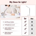 thumbnail image 5 of Half Moon Light for Nail Desk with Phone Holder, 28IN Folding Half-moon Lamp with Shinning Diamond, LED Light for Manicure, Eyelash Extension, Tattooing, Skin Management, Color Temperature 3000-6500K, 5 of 7
