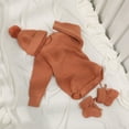 thumbnail image 4 of Essential Newborns Knitwear Set Color Long Sleeve Knit Romper with Protective Hat and Cosy Socks for Infants, 4 of 8