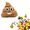 32cm Emoji Emoticon Cushion Pillow Stuffed Plush Soft Toy with 18 Pcs of Mini Keychain Party Favors Pillows Set Party Supplies