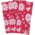 thumbnail image 6 of Lovely Hearts Flowers Dish Towels Set of 1, Pink Leaves Valentine Washable Tea Towels Dishcloths Lint-Free 18x28 Inch Fast Drying for Home Kitchen Clean, 6 of 7