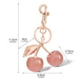 thumbnail image 3 of Glitter Cherry Bag Charm with Key Ring and Clip, Sparkling Cherry Purse Charms Cute Metal Keychain Accessory for Women Purses Bags Handbags Wallets Backpacks, Rose Gold, 3 of 9