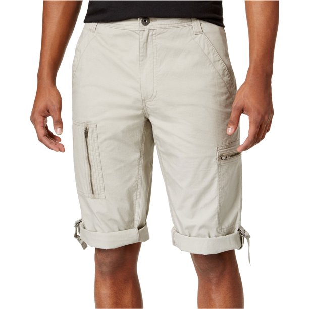 INC Mens Foster Messenger Casual Cargo Shorts, Beige, 33