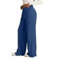 thumbnail image 6 of Resicozy Oversized Wide Leg Sweatpants Women Baggy Lightweight High Waisted Athletic Pants with Pockets Y2k Causal Palazzo Pant Dark Blue M, 6 of 6
