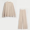 thumbnail image 1 of Suéter Conjuntos de salón de 2 piezas con cuello medio alto Conjunto diario de gran tamaño para mujer con hombros caídos Ygjytge Beige Única para Mujer, 1 of 5
