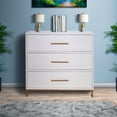 thumbnail image 6 of 34 Inch 3 Drawer Wooden Chest with Metal Base Small White - Saltoro Sherpi, 6 of 6