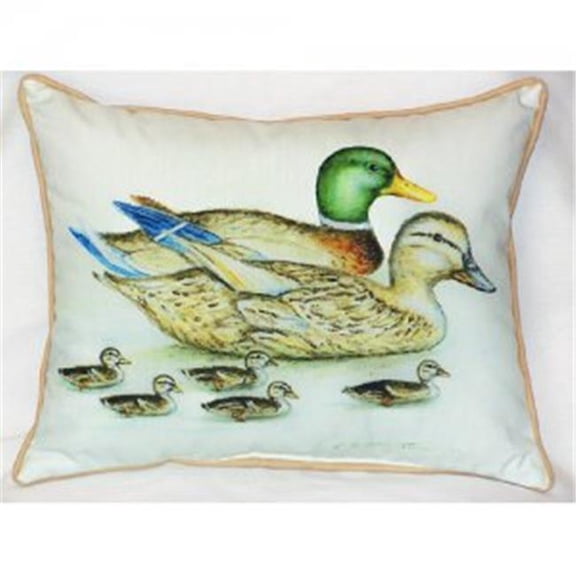 Mallard Family Indoor & Outdoor Throw Pillow- 18 x 18 in.