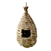 Humming Bird Houses for Outside Hanging,Natural Grass Hut,Hand Woven Hummingbird Nest for Garden Window Outdoor Home Decoration,1 Pack (Water Droplets)