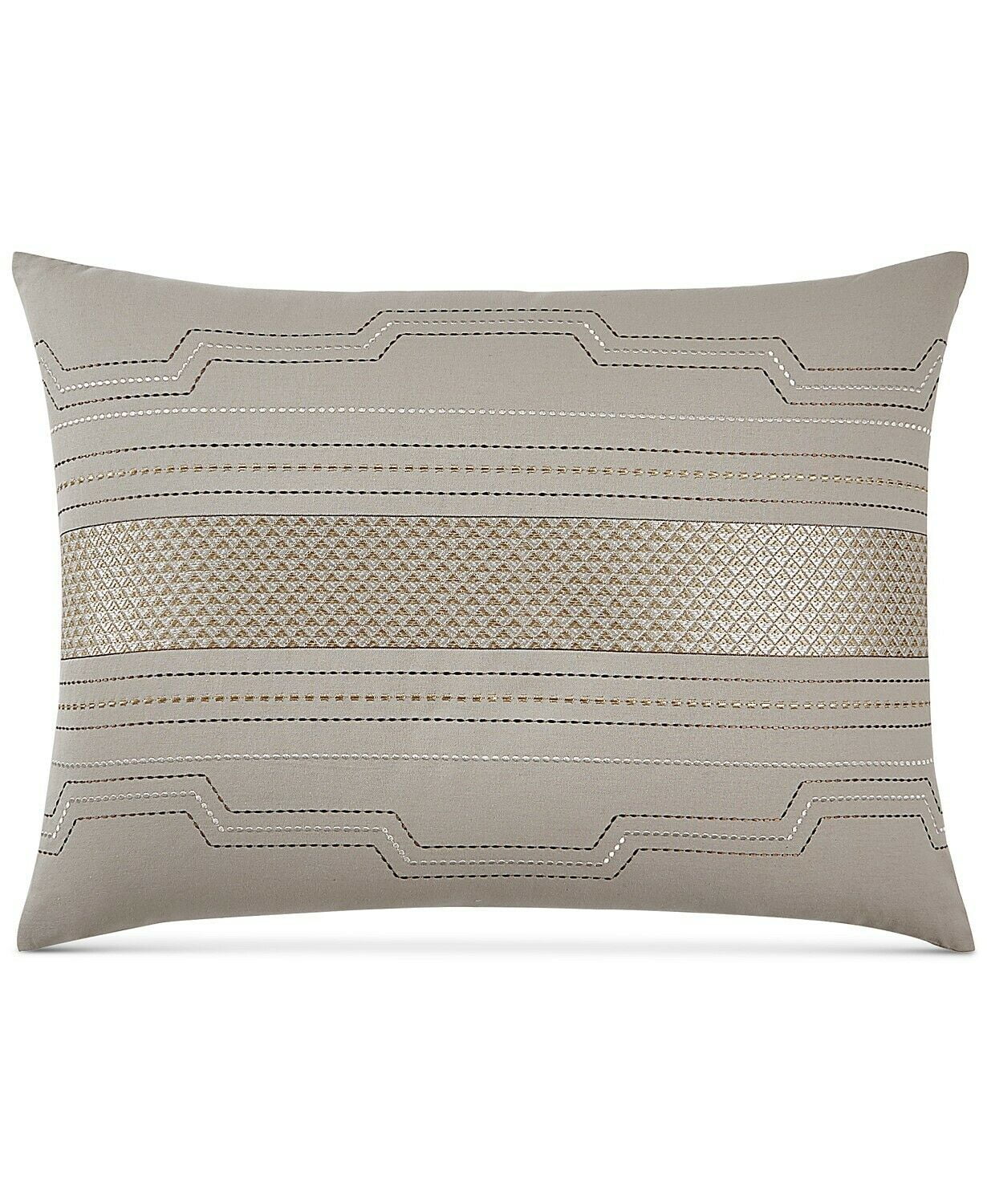 Hotel Collection 100 Como Cotton Geometric Embroidered King Pillow