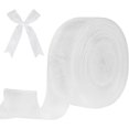 thumbnail image 1 of Sheer Chiffon Ribbon 38mm, 45 Meters Long Double Faced Chiffon Ribbon for Wedding Bouquets Bundling, Gift Wrapping and Crafts Decoration.white, 1 of 4