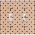 thumbnail image 1 of Metal Light Switch Wall Plate Outlet Cover (Brown Polka Dots Pattern Coffee Beige - Double Toggle), 1 of 2