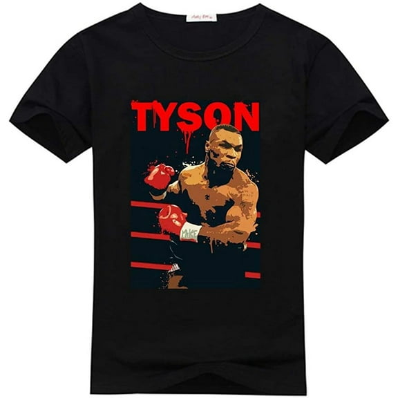 Adamimyclay&Reg; Kelped Mike Tyson Men'S Printed T Shirts Custom Mike Tyson Tee Shirt Black S