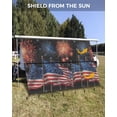 thumbnail image 3 of 4th of July RV Awning Sun Shade Screen 9'X15.3' American Flag Mesh Sunscreen Red White and Blue Fireworks Awning Shade Screen with Zipper UV Blocker Completed Kits for RV Motorhome Camper Trailer, 3 of 7