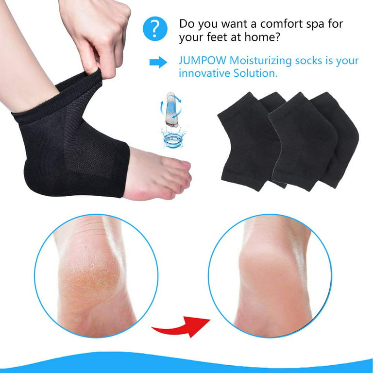 Moisturizing Socks Lotion Gel for Dry Cracked Heels 2 Pack, Spa Gel Socks  Humectant Moisturizer Heel Balm Foot Treatment Care Heel Softener